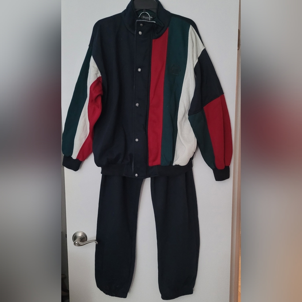 Christian Dior Monsieur Vintage Tracksuit Sweatsuit Men’s L Colorblock Red Blue